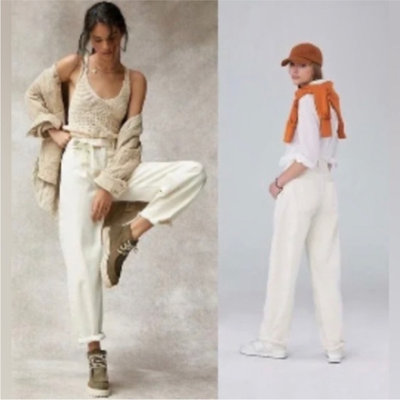 Anthropologie Pilcro The Breaker Barrel Cream Jeans 25 - Picture 2 of 11